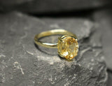 1.2ct Engagement Ring Oval Cut Yellow Citrine Solitaire 14k Yellow Gold Finish