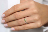 1ct Oval Green Peridot Two Stone Minimalist Engagement Ring 14k Yellow Gold Over