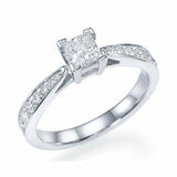 1.5ct Princess Cut Diamond Classic Proposal Solitaire Ring 14k White Gold Finish