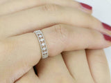 1ct Round Cut Diamond Engagement Ring Vintage Stackable 14k White Gold Finish