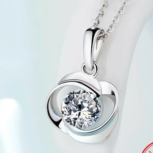 0.4ct Round Cut VVS1D Diamond Pendant Solitaire 14k White Gold Finish NO CHAIN