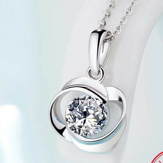 0.4ct Round Cut VVS1D Diamond Pendant Solitaire 14k White Gold Finish NO CHAIN