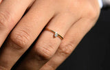 0.2ct Engagement Ring Round Cut Diamond Minimalist Design 14k Yellow Gold Finish