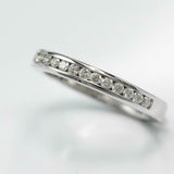 2ct Round Cut Diamond Wedding Band Channel Half Eternity 14k White Gold Finish