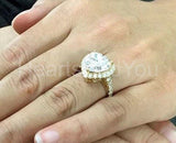 1.2ct Heart Cut Simulated Diamond Halo Engagement Ring 14k Yellow Gold Plated