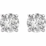 1ct Round Cut VVS1 D Diamond Classic Stud Earrings Women 14k White Gold Finish