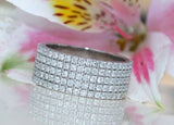 5Ct Round Cut Diamond Flat Wide Full Eternity Wedding Band 14K White Gold Finish