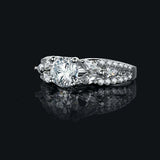 3.2ct Round Diamond Engagement Ring Solitaire Art Deco Shank 14k White Gold Over