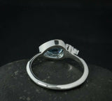 0.62ct Pear Blue Aquamarine Diamond Cluster Engagement Ring 14k White Gold Over