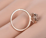 1.3ct Oval Cut Peach Morganite Halo Promise Engagement Ring 14k Rose Gold Finish