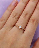 0.5ct Marquise Diamond Minimalist Slim Trilogy Engagement Ring 14k RoseGold Over