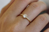 1ct Round Cut Diamond Engagement Ring 14k Yellow Gold Over Pearl Crown Solitaire