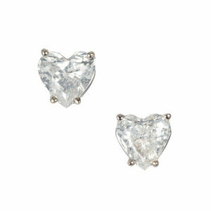 1.11ct Heart Cut VVS1D Diamond Solitaire Stud Earrings 14k White Gold Finish