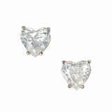 1.11ct Heart Cut VVS1D Diamond Solitaire Stud Earrings 14k White Gold Finish