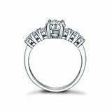 1.75ct Round Cut Diamond Engagement Ring Accents Solitaire 14k White Gold Finish