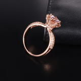 1.4ct Round Cut VVS1D Diamond Engagement Ring 14k Rose Gold Finish Flower Design