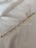 4ct Round Moissanite Pave Paperclip Link Chain Bracelet 14k Yellow Gold Plated