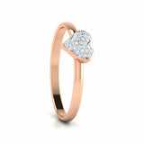 1Ct Round Cut Diamond Heart Shape Cluster Engagement Ring 14K Rose Gold Finish