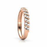 1.3ct Wedding Ring Band Round Cut Diamond Cluster Wave 14k Rose Gold Finish