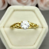 1.2ct Engagement Ring Round Cut Diamond Celtic Solitaire 14k Yellow Gold Finish