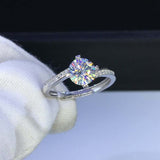 1.5ct Round Cut Diamond Heart Prong Swirl Solitaire Ring 14k White Gold Finish