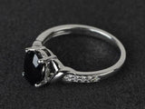 2ct Engagement Ring Oval Black Diamond Twist Shank Solitaire 14k White Gold Over