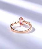 1ct Oval Pink Ruby Vintage Diamond Solitaire Engagement Ring 14k Rose Gold Over