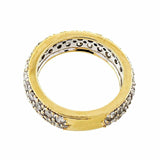 2ct Round Cut Diamond Wedding Ring Band 3 Row 3/4th Eternity 14k YellowGold Over