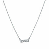 0.9ct Round Cut VVS1D Diamond Pendant 4 Stone Bar 14k White Gold Finish NO CHAIN