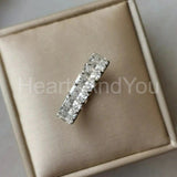 4ct Radiant Cut Simulated Diamond Iced Full Eternity Band 14k White Gold Plated