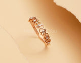 0.6ct Round Cut Moissanite Open Heart Women Wedding Band 14k Yellow Gold Plated