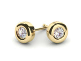 0.5ct Round Cut VVS1 Diamond Classic Covered Stud Earrings Women 14k Gold Finish