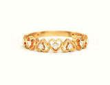 0.6ct Round Cut Moissanite Open Heart Women Wedding Band 14k Yellow Gold Plated