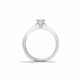 1.8ct Engagement Ring Round Cut Diamond Solitaire with Accent 14k WhiteGold Over