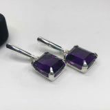 2.5ct Dangle Earrings Emerald Cut Purple Amethyst LeverBack 14k White Gold Over