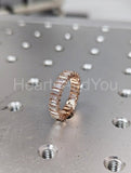 2ct Baguette Simulated Diamond Full Eternity Wedding Band 14k Rose Gold Plated