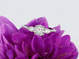 2ct Round Cut Diamond Pear Side Trilogy Slim Engagement Ring 14k White Gold Over