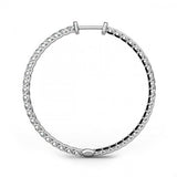 0.5ct Round Cut Black White Diamond Inside Out Hoop Earring 14k WhiteGold Finish