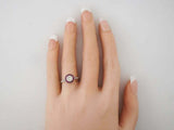 2ct Round Cut Diamond Ruby Halo Art Deco Engagement Ring 14k White Gold Finish