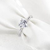 0.6ct Heart Simulated Diamond Solitaire Engagement Ring 14k White Gold Plated