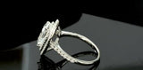 2ct Pear Cut VVS1 Diamond Double Halo Engagement Ring 14k White Gold Finish