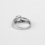 2.5ct Round Cut Diamond Engagement Ring Accents Split Band 14k White Gold Finish