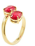 1ct Oval Cut Pink Ruby Engagement Ring Open Bypass Design 14k Yellow Gold Finish