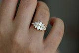 1.5ct Pear Cut VVS1D Diamond Engagement Ring 14k Yellow Gold Finish Cluster