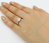 Solitaire Engagement Ring 0.3ct Heart Cut VVS1D Diamond 14k White Gold Finish