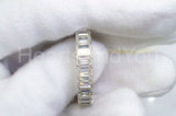 2ct Emerald Simulated Diamond Iced Full Eternity Wed Band 14k White Gold Plated