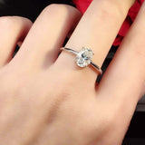 1.5ct Oval Cut Diamond Engagement Ring 4 Prong Solitaire 14k White Gold Finish