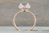 1.6ct Round Cut Peach Morganite Diamond Halo Ring 14k Rose Gold Over with Accent