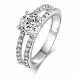 2.5ct Round Cut Diamond Engagement Ring Split Shank Band 14k White Gold Finish