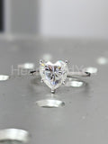 2ct Heart Cut Simulated Diamond Solitaire Engagement Ring 14k White Gold Plated